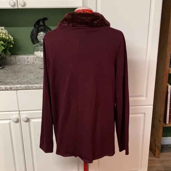 Plus Size fur collared cardi - Picture 3 of 3